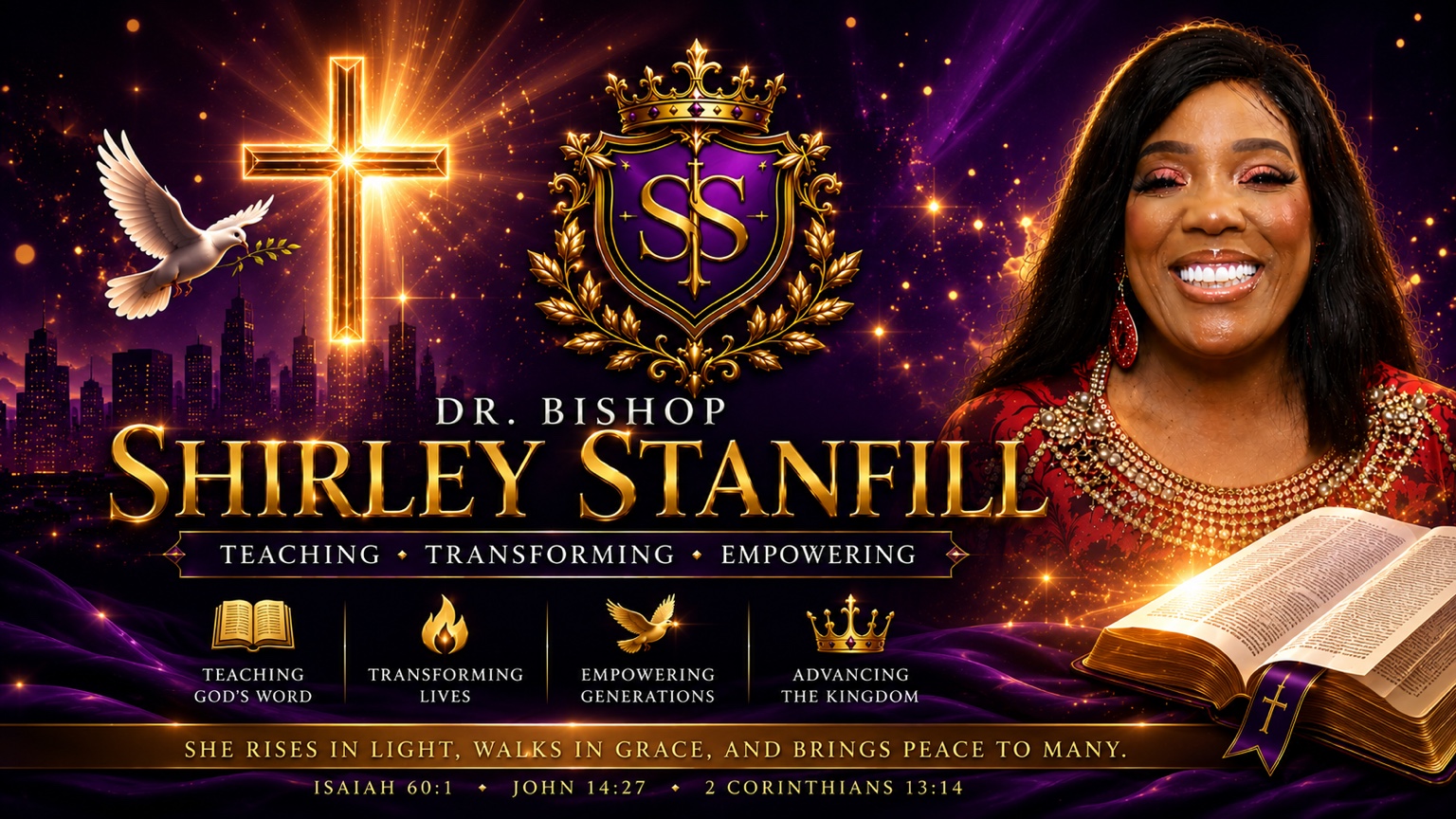 Dr. Bishop Shirley Stanfill ministry banner
